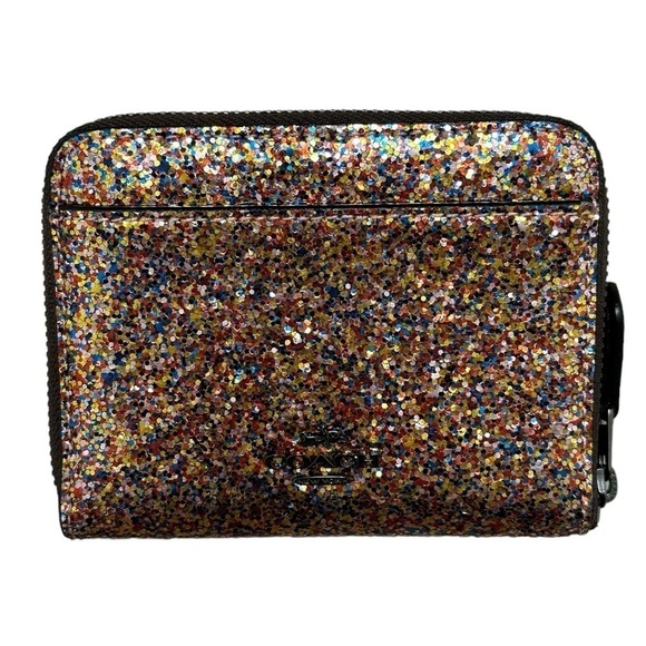 Coach X Keith Haring Small Zip Around Wallet Multi Glitter #F55639 New With Tags - Picture 12 of 16